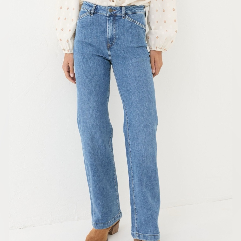 Fat Face Elise Indigo Blue‎ Wide Leg Jeans Women’s Size 12R
